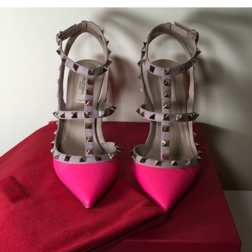 Valentino Rockstud Hot Pink Pumps Sz40